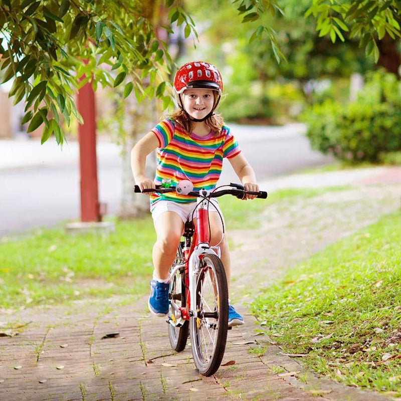 Kids Bike Lights for Night Riding, Girls Bike Horn and Light 2 in 1, Rechargeable Bike Scooter Headlight and Tail Light Set for Boys, Adults, Women, 3 Lighting Mode, Cute Bicycle Accessories