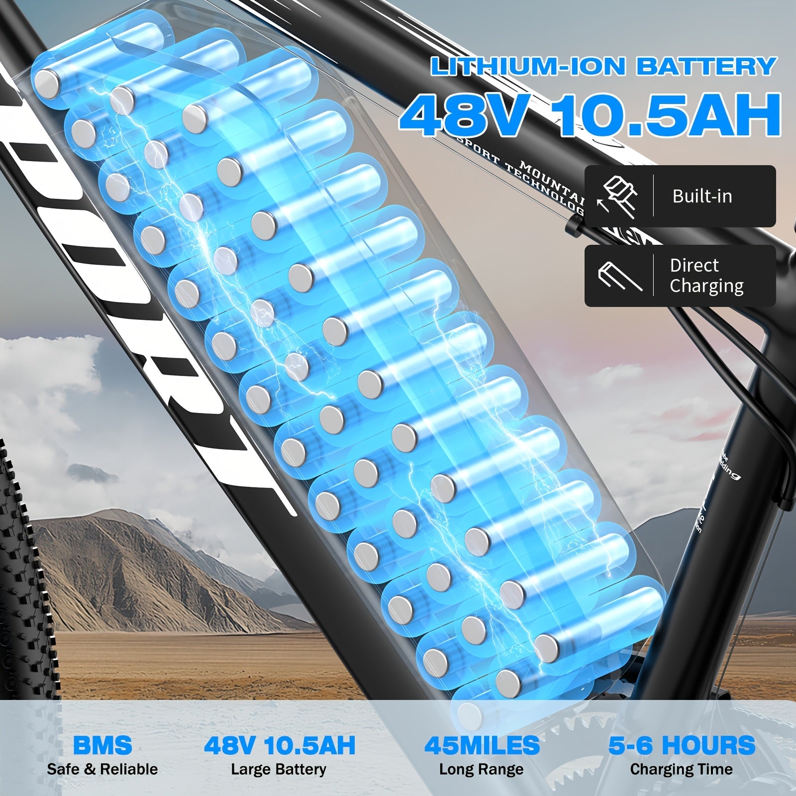 650W-749W Classic Electric Mountain Bike -Z6 G26, 48V 10A Ultra-long Range, 25MPH, Exercise Partner, 14-26 \