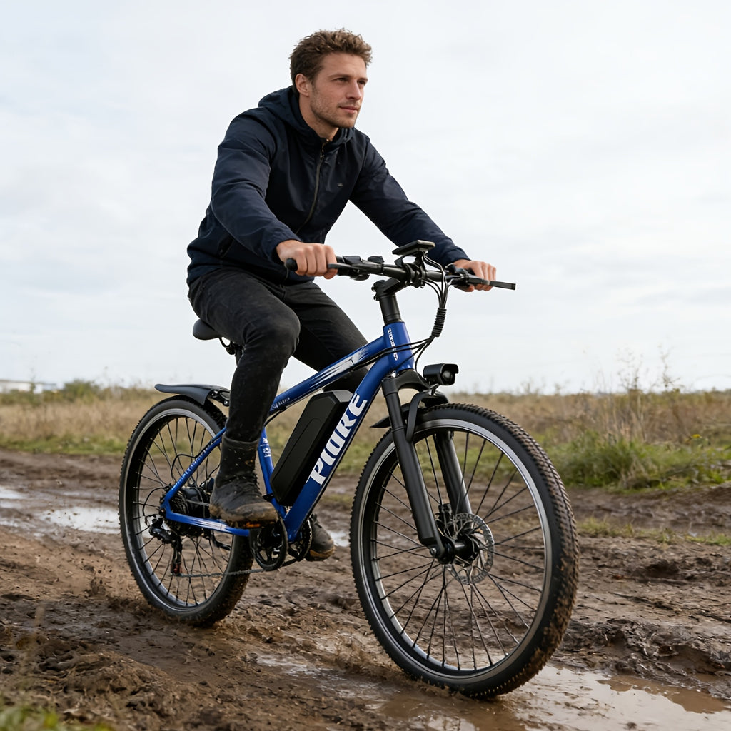 26-Inch Off-Road Electric Mountain Bike, 749W Motor, 25MPH, 48V 10Ah Detachable Lithium Battery, 7 Speed, Dual Disc Brakes, Suitable for Adult Electric Bicycles with a Range of 45 Miles