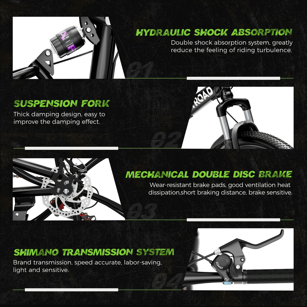 26 Inch Adult Folding Bikes\u002FMountain Bikes, 21 Speeds Mountain Bicycles with Full Suspension, Dual Disc Brake, High Carbon Steel Frame, Foldable Bike for Men\u002FWomen