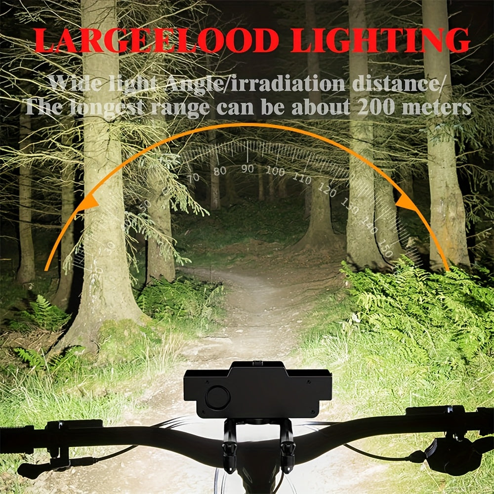 2 Set Bicycle Front Light And Taillights, Super Bright 9LED Bicycle Headlight, 7 Lighting Modes, Built-in 4000mAh Battery, Bike Taillight with 4 Lighting Modes, Easy to Install, for Mountain Bikes, Road Bikes