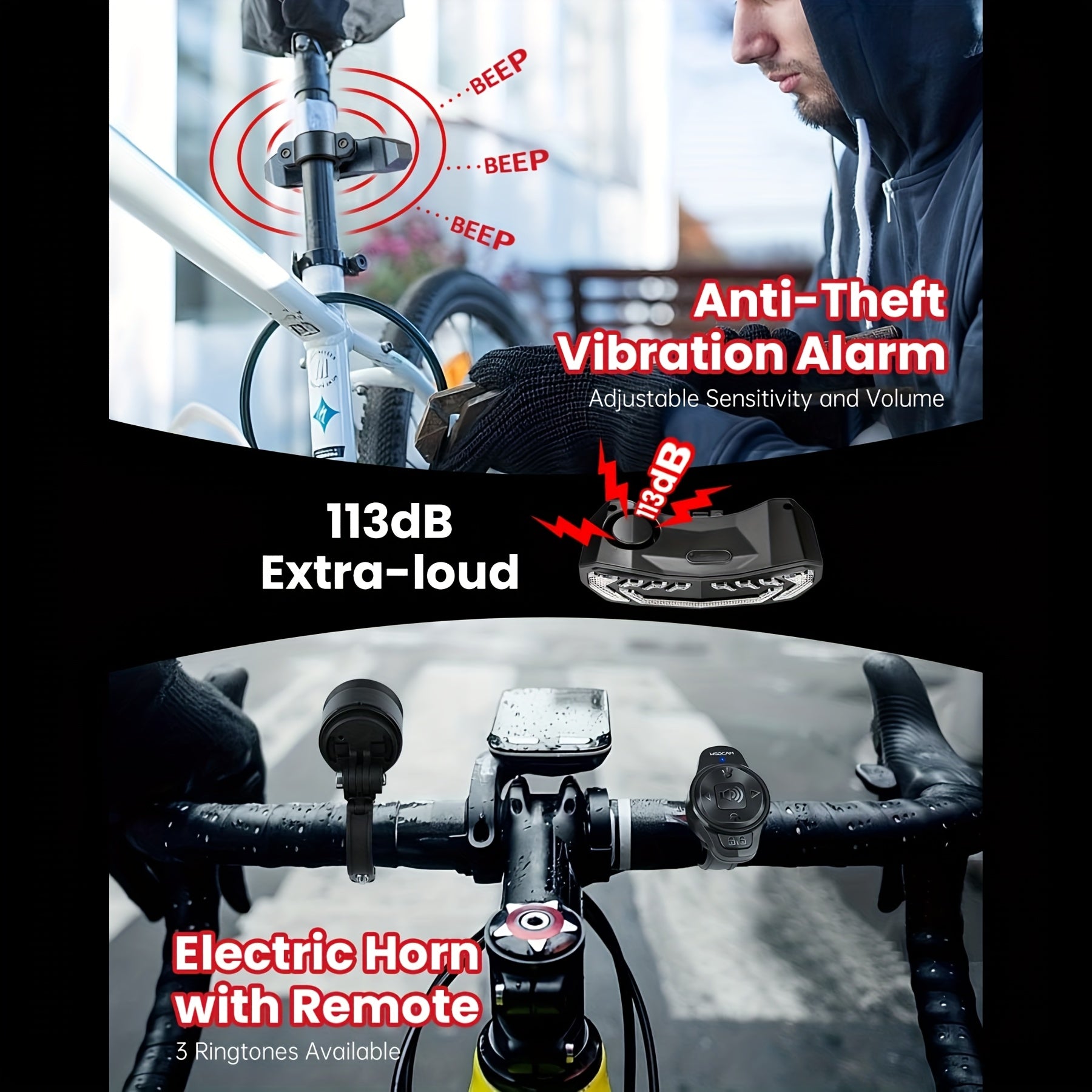 Smart Bike Light Set, Bicycle Headlight Tail Light With Remote Control, Bike Tail Light With Turn Signals And Brake Light Bike Alarm Horn, Night Riding Bike Lights, For Bicycles, Mountain Bikes, Road Bikes, Motorcycles, Without Battery