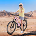 24\u002F26 Inch Kids Mountain Bike Suitable for Boys & Girls Over 6 Years with 21-Speed Drivetrain, Suspension Fork, Dual Disc Brakes, Rear Rack & Alloy Frame - -Terrain for, Trails, Casual Riding (Multiple Colors)