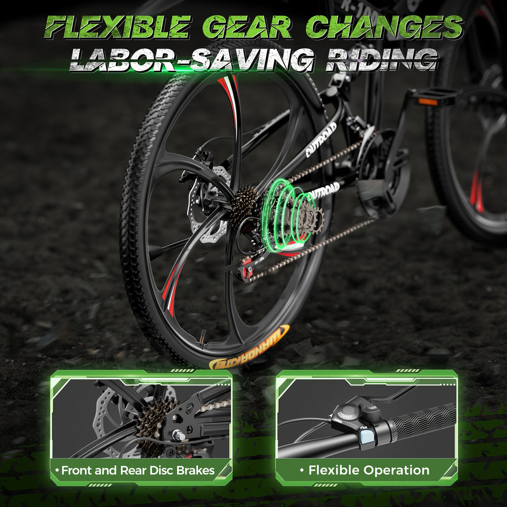 26 Inch Adult Folding Bikes\u002FMountain Bikes, 21 Speeds Mountain Bicycles with Full Suspension, Dual Disc Brake, High Carbon Steel Frame, Foldable Bike for Men\u002FWomen