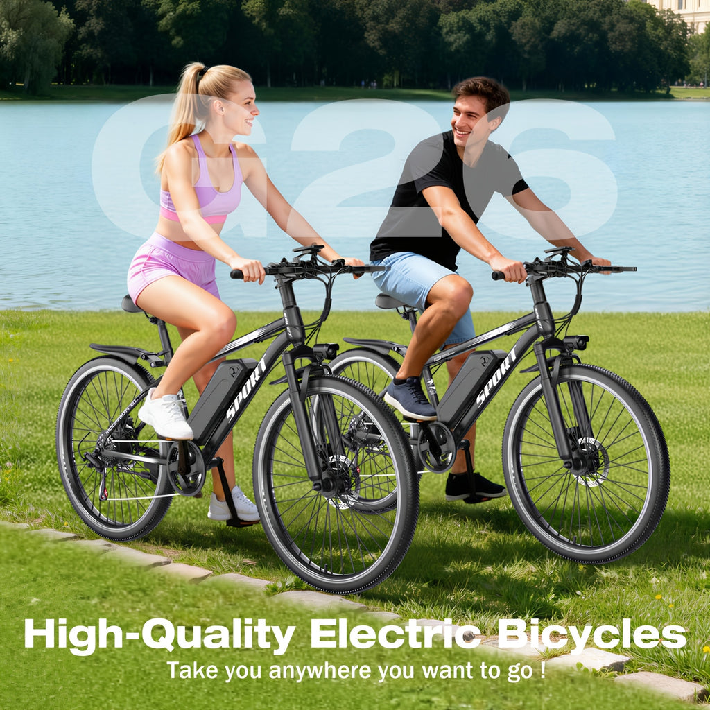 26-Inch Off-Road Electric Mountain Bike, 749W Motor, 25MPH, 48V 10Ah Detachable Lithium Battery, 7 Speed, Dual Disc Brakes, Suitable for Adult Electric Bicycles with a Range of 45 Miles