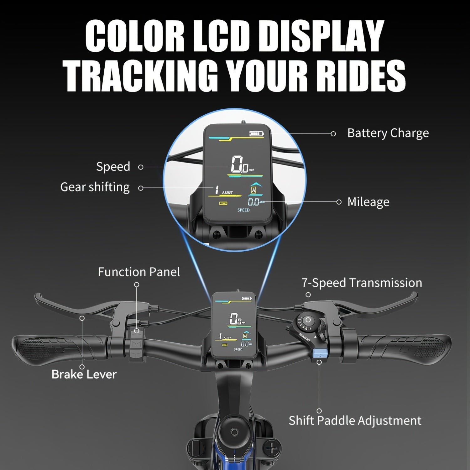 26-Inch Off-Road Electric Mountain Bike, 749W Motor, 25MPH, 48V 10Ah Detachable Lithium Battery, 7 Speed, Dual Disc Brakes, Suitable for Adult Electric Bicycles with a Range of 45 Miles