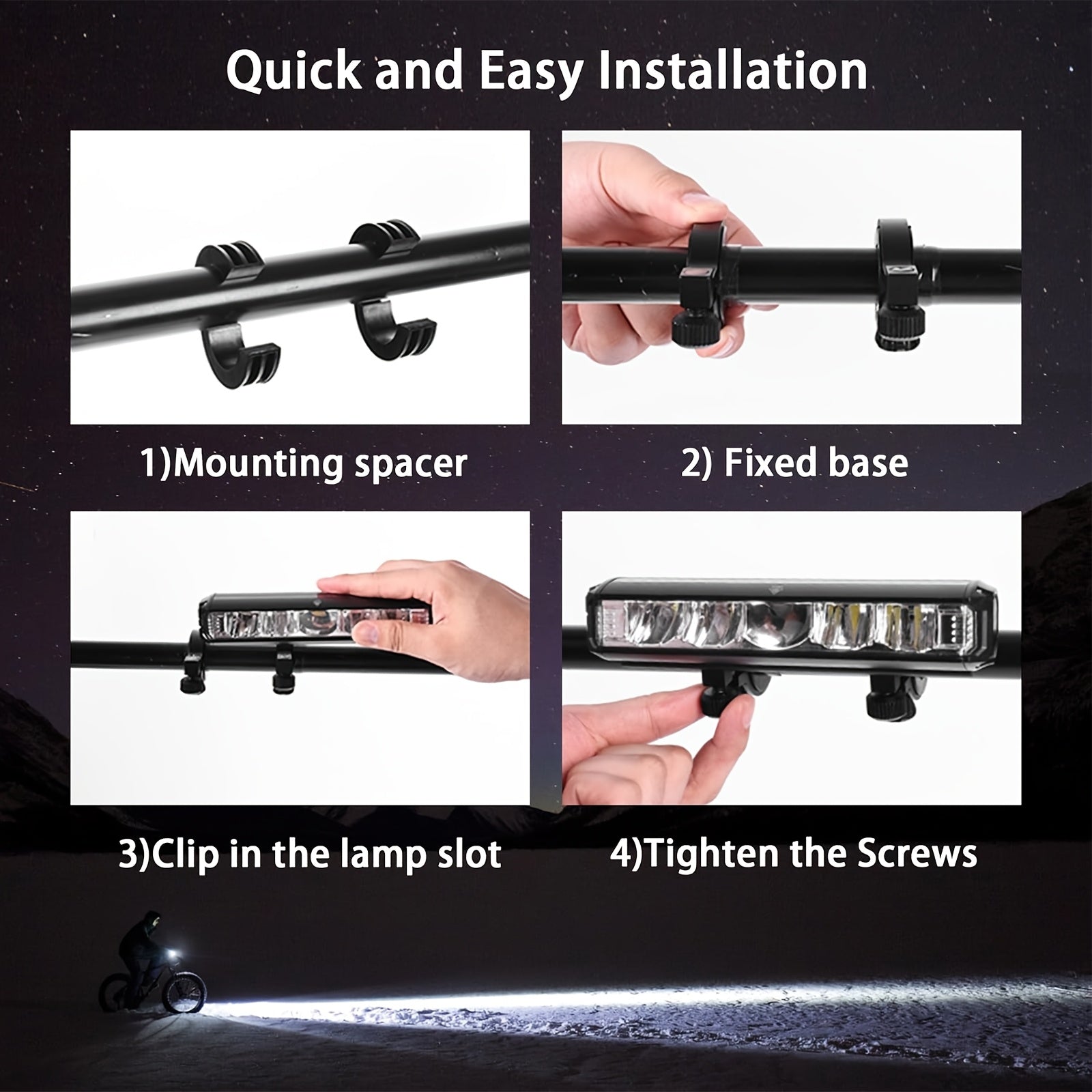 3250 Lumen Ultra Bright LED Bicycle Headlamp, 8000Mah High Capacity Battery, USB Rechargeable & Mobile Power Bank, 4 Lighting Modes, Aluminum Alloy Front Light for Mountain And Road Cycling Commutes