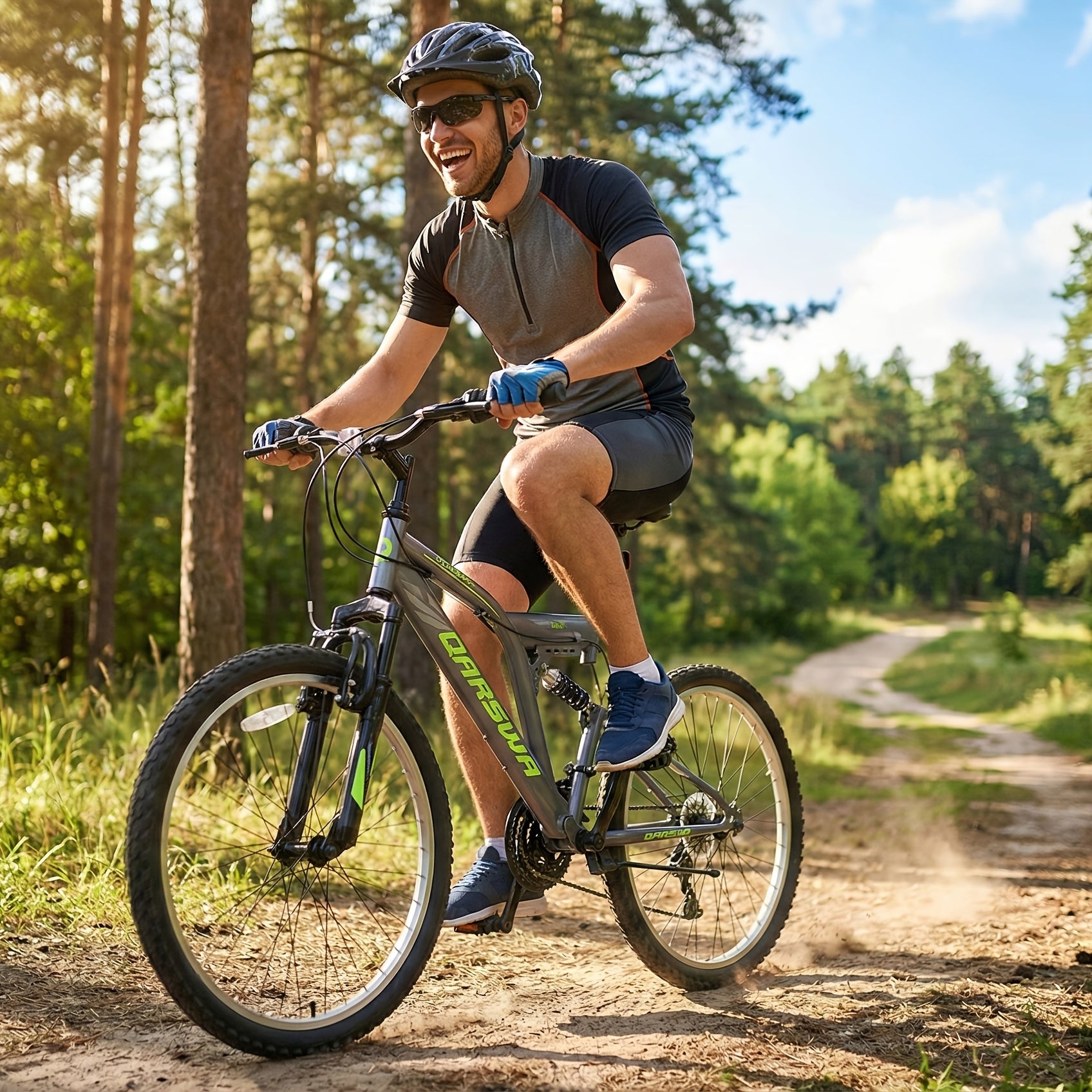 24 Inch 21-Speed Mountain Bike For Adults | High Carbon Steel Frame Full Suspension With V-Brakes, Free Mudguards, Aluminum Wheels, Ideal For City And Off-Road Riding