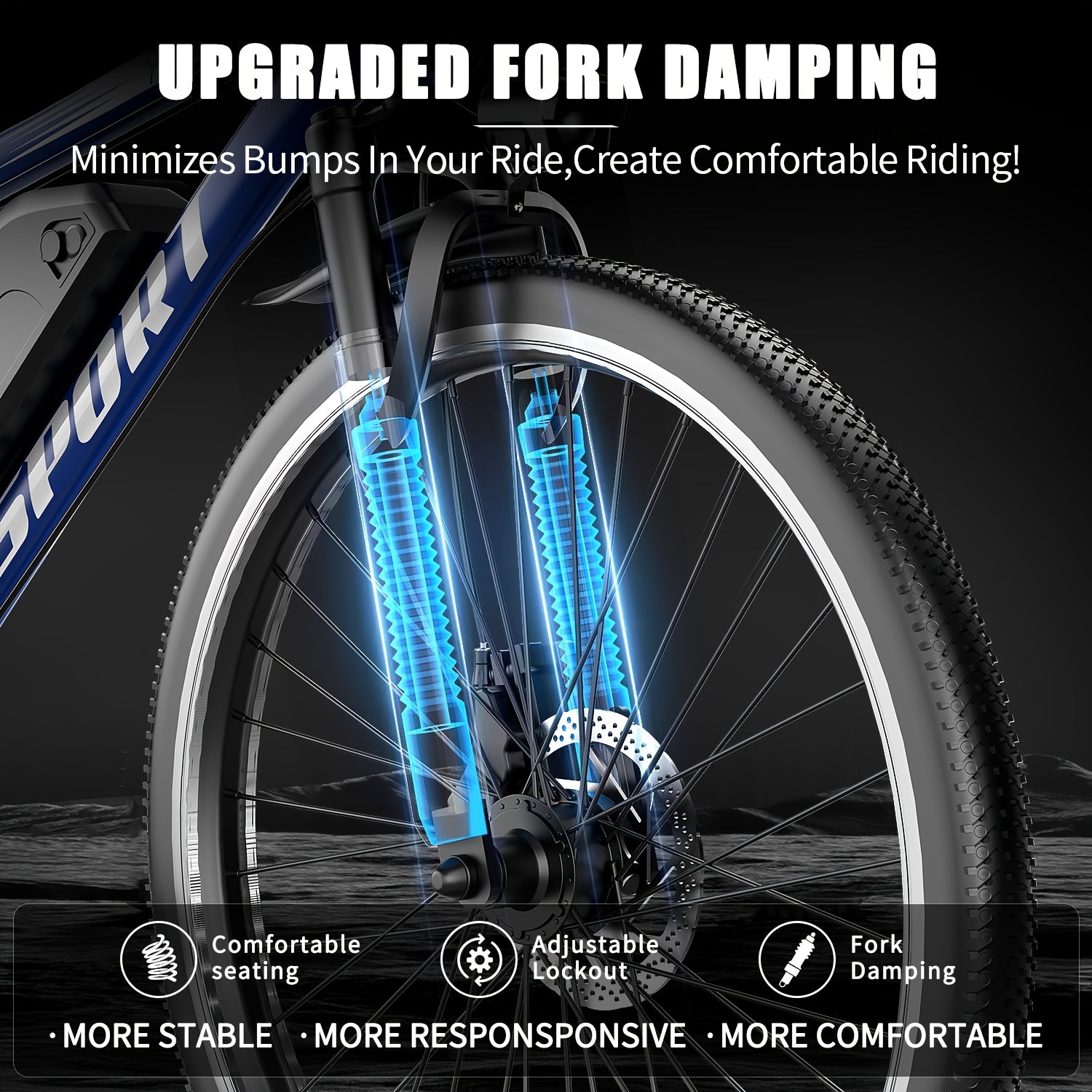 26-Inch Off-Road Electric Mountain Bike, 749W Motor, 25MPH, 48V 10Ah Detachable Lithium Battery, 7 Speed, Dual Disc Brakes, Suitable for Adult Electric Bicycles with a Range of 45 Miles