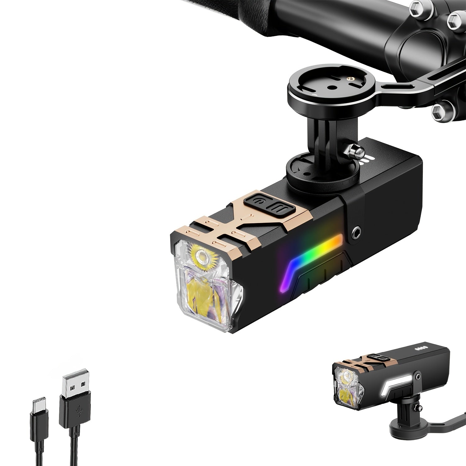 SkyFire 2000LUMEN Bike Light USB C Rechargeable, 4000mAh LED Bicycle Headlight with Power Display, 8 Modes & Side Light Design for Mountain & Road Bikes