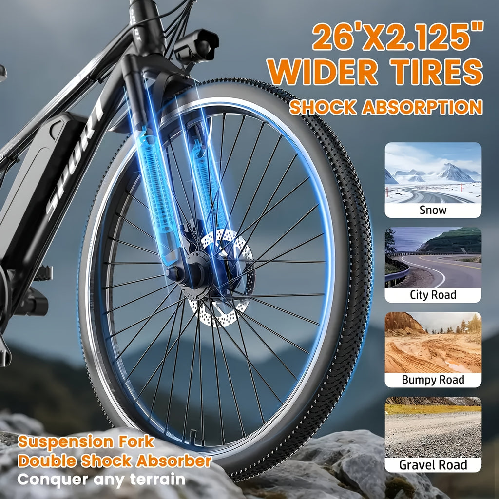 650W-749W Classic Electric Mountain Bike -Z6 G26, 48V 10A Ultra-long Range, 25MPH, Exercise Partner, 14-26 \