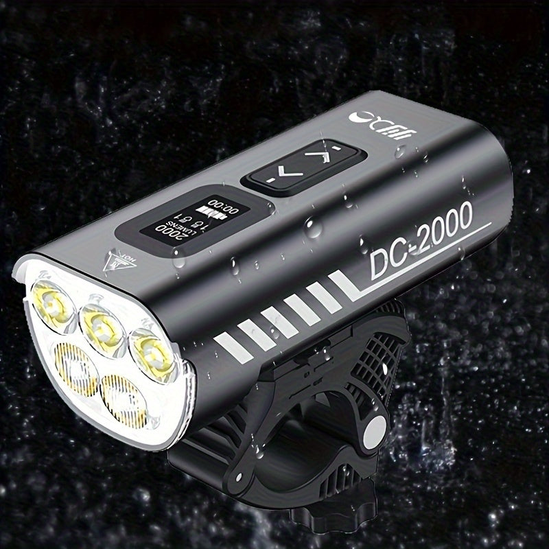 Bike Lights for Night Riding, Bicycle Light, 2000 Lumens Bright Bicycle Headlight, Rechargeable 6400mAh Ultra-Long Battery Life, Fits Road Mountain Bike